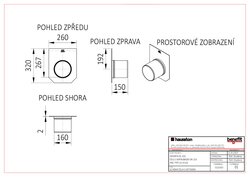 Čelo s nátrubkem DN150 pro žlab typu 010